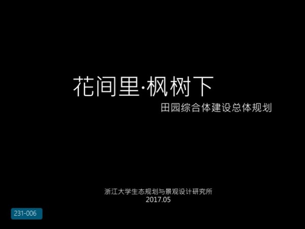 浙江浦江县花间里枫树下田园综合体规划