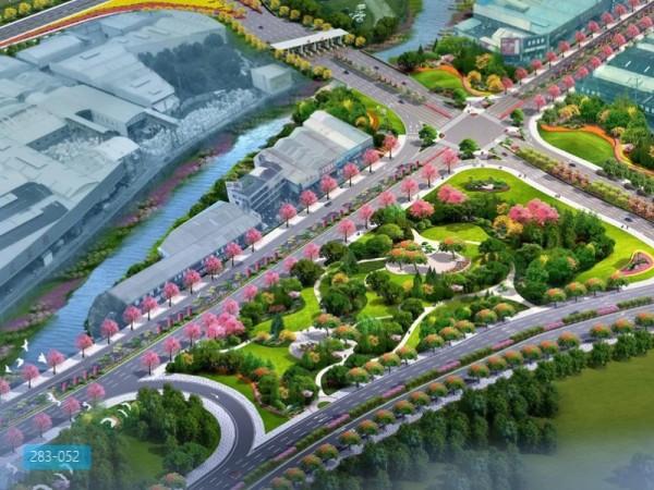 广东云浮中心城区沿河两侧用地城市设计