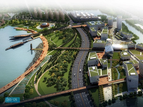 绍兴县“一轴一湖”城市设计之瓜渚湖设计